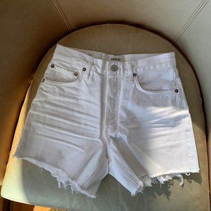 Agolde Reese high waist denim shorts white size 25